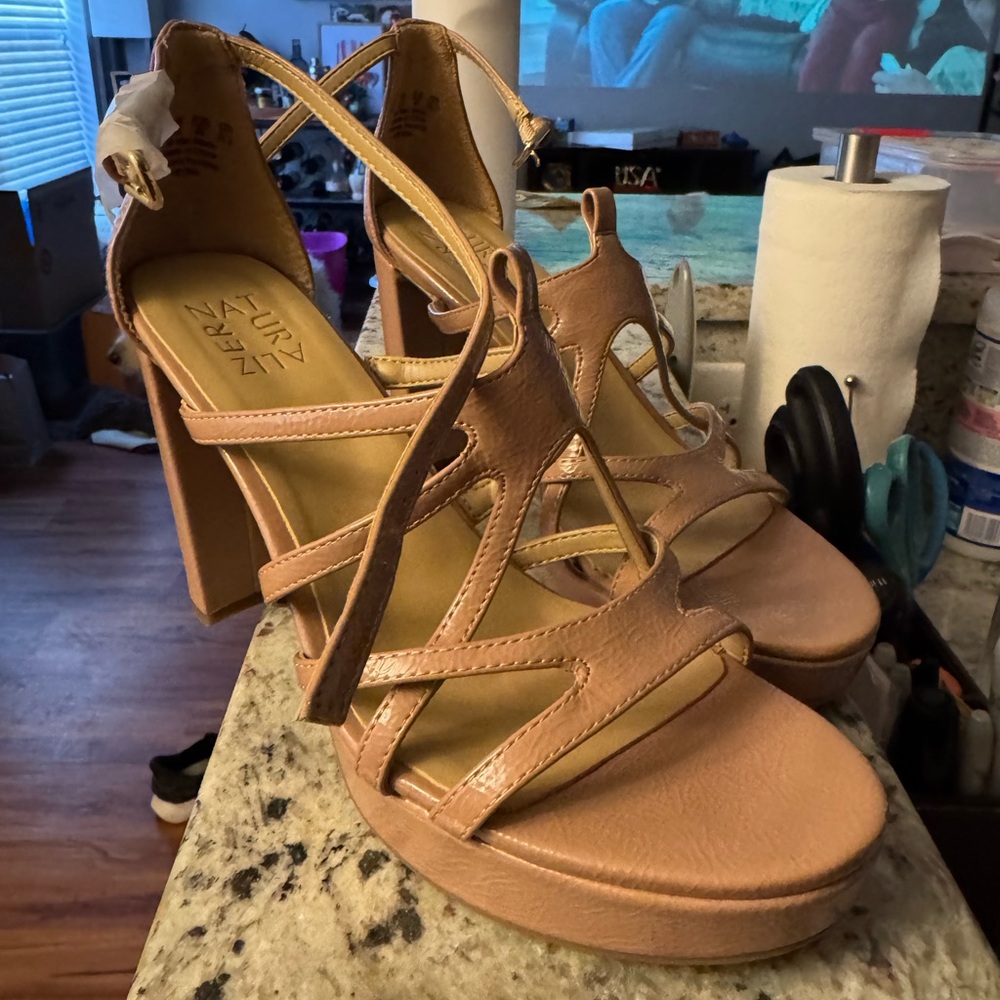 Naturalizer Tan Strappy Women's Heels